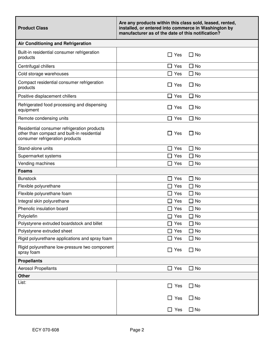 ECY Form 070-608 Download Fillable PDF or Fill Online Washington Hfc ...