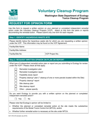 Document preview: ECY Form 070-219 Request for Opinion Form - Washington