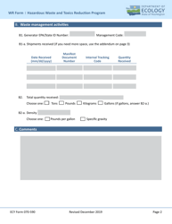 ECY Form 070-590 Waste Received (Wr) Form - Washington, Page 2