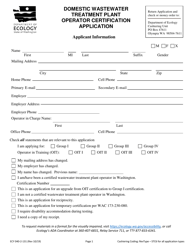 ECY Form 040-2-131 Domestic Wastewater Treatment Plant Operator Certification Application - Washington, Page 3