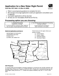 Document preview: ECY Form 040-1-14 Application for a New Water Right Permit - Washington
