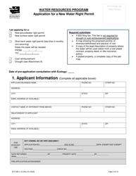 ECY Form 040-1-14 Application for a New Water Right Permit - Washington, Page 2