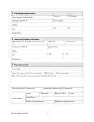 ECY Form 070-38 &quot;Dam Construction or Decommissioning Permit Application&quot; - Washington, Page 2