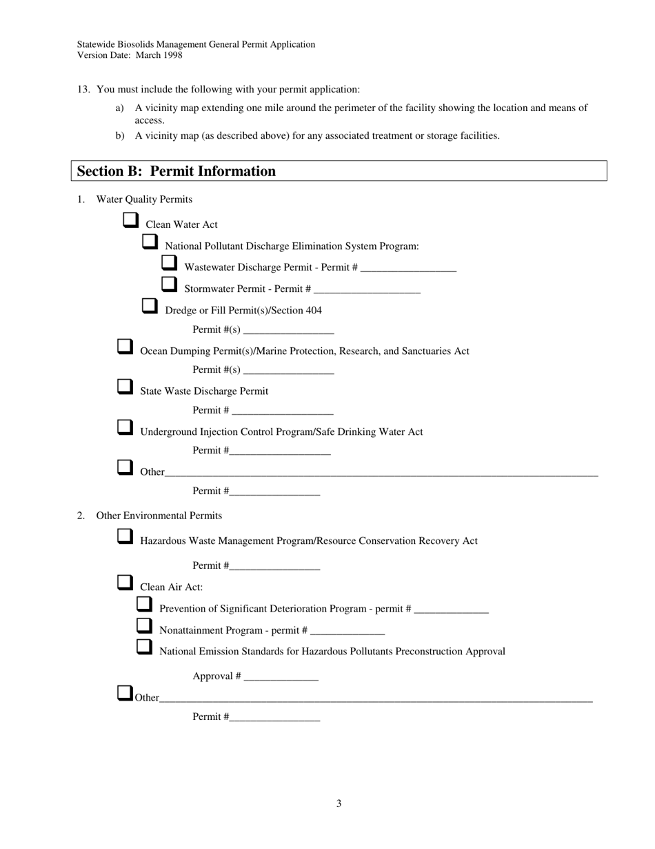Form 01-07-045 Application for Coverage Under the Statewide General Permit for Biosolids Management - Washington, Page 3