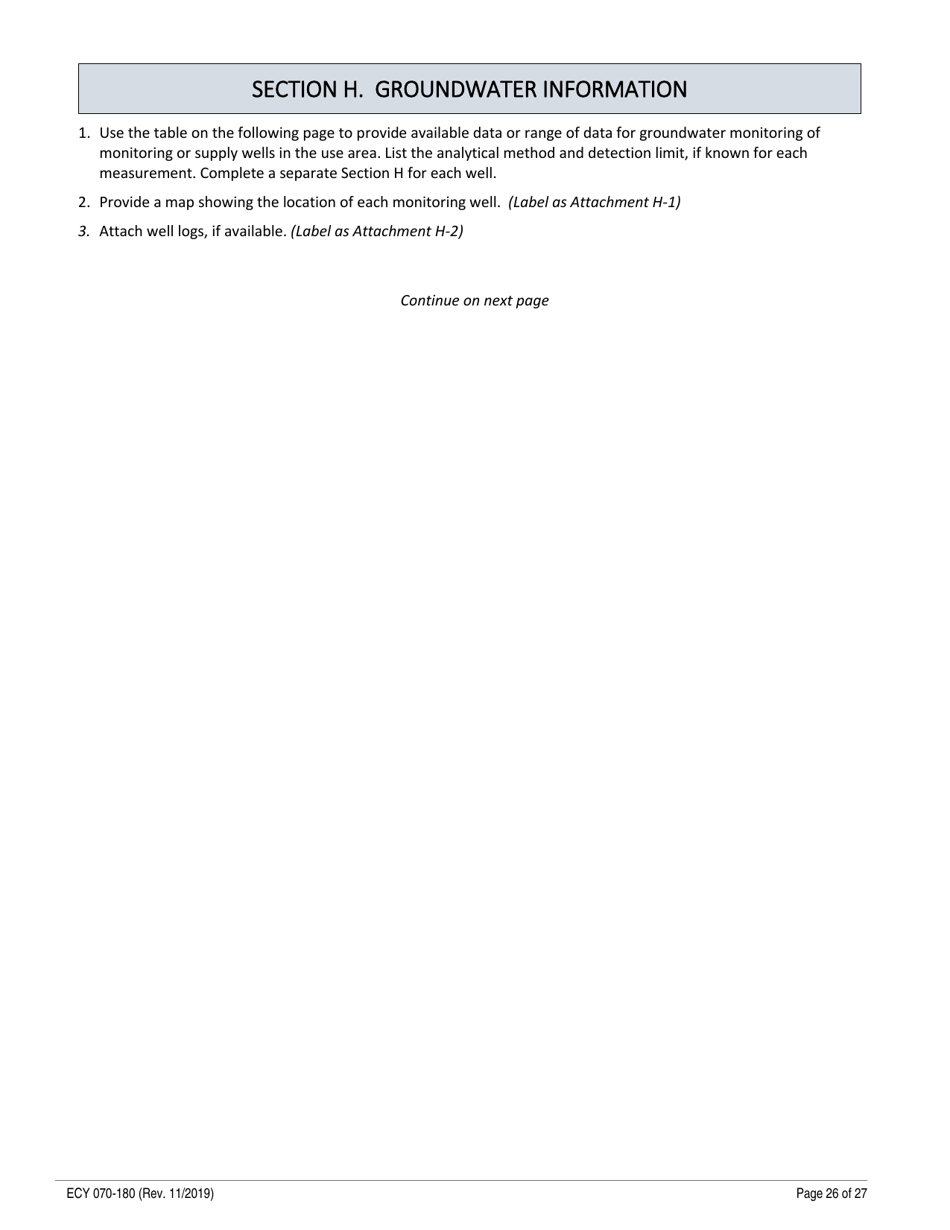 ECY Form 070-180 State Permit Application for the Generation, Distribution and Use of Reclaimed Water - Washington, Page 26