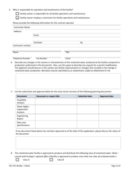 ECY Form 070-180 State Permit Application for the Generation, Distribution and Use of Reclaimed Water - Washington, Page 4