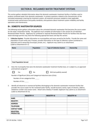ECY Form 070-180 State Permit Application for the Generation, Distribution and Use of Reclaimed Water - Washington, Page 7