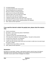 Consumer Services Complaint Form - Washington, Page 5