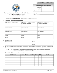 Forest Practices Aerial Chemical Application Form - Washington
