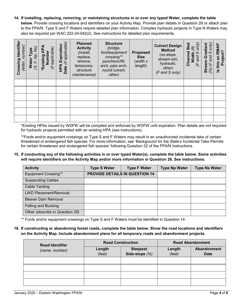 Forest Practices Application / Notification - Eastern Washington - Washington, Page 4