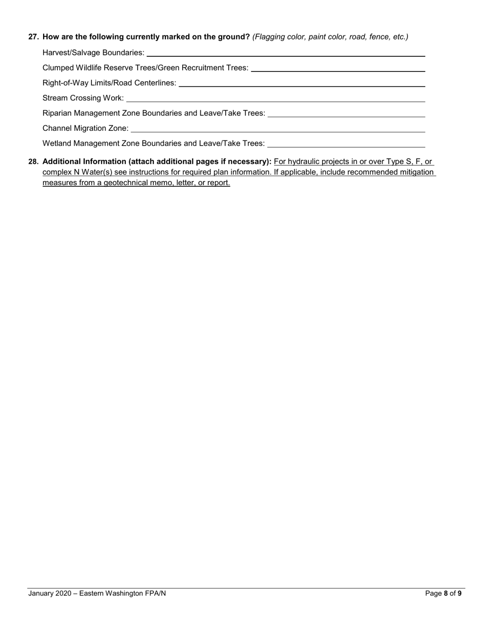Forest Practices Application / Notification - Eastern Washington - Washington, Page 8