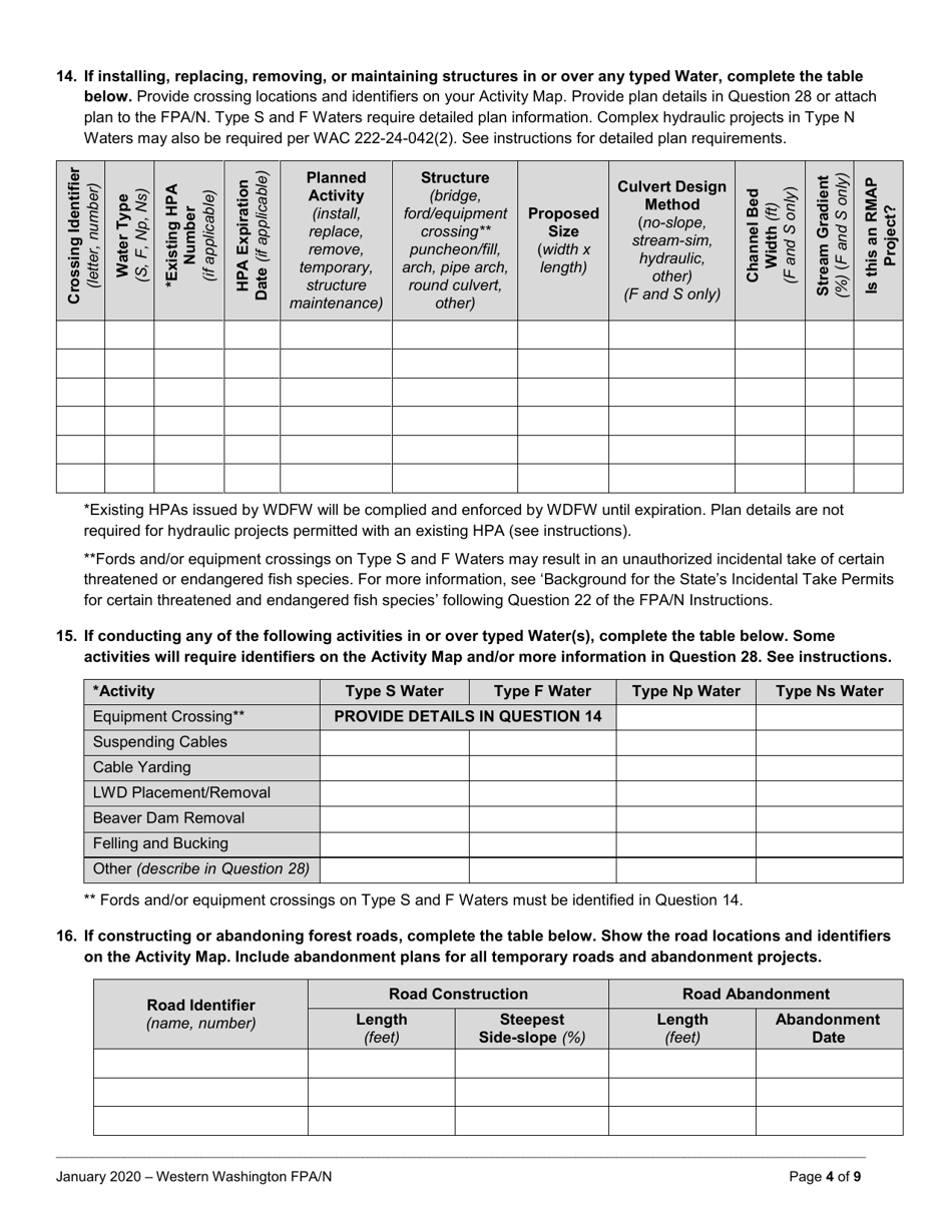 Forest Practices Application / Notification - Western Washington - Washington, Page 4