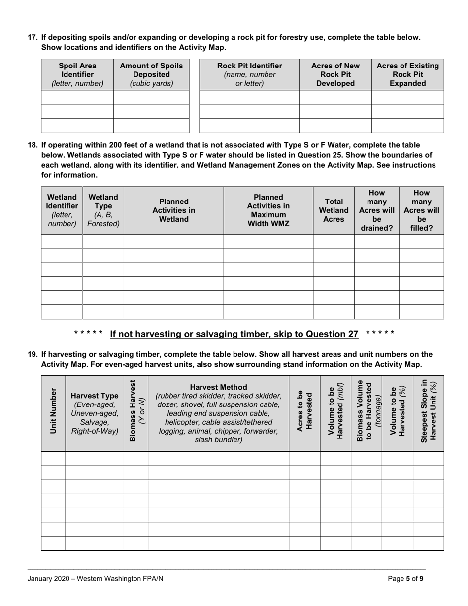 Forest Practices Application / Notification - Western Washington - Washington, Page 5