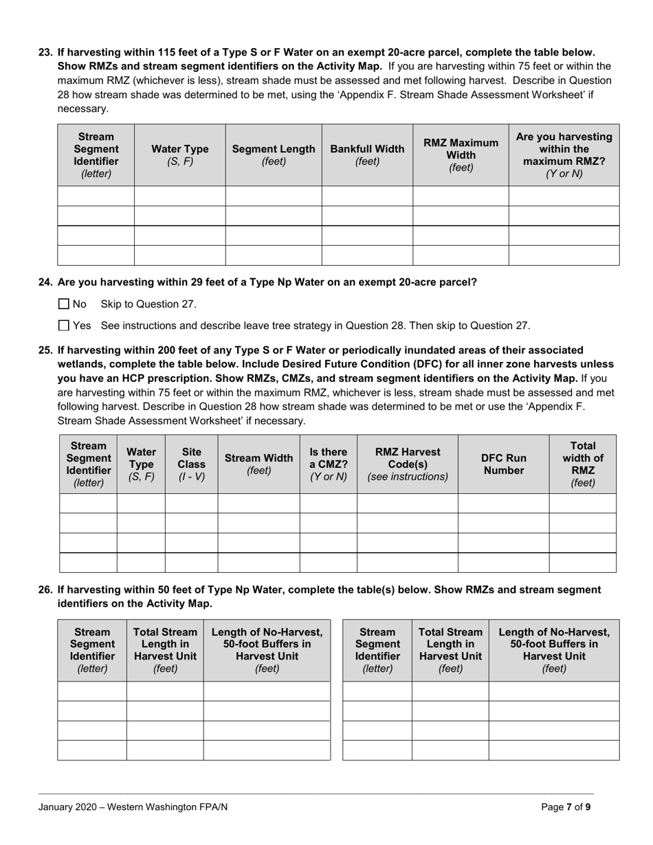 Forest Practices Application / Notification - Western Washington - Washington, Page 7