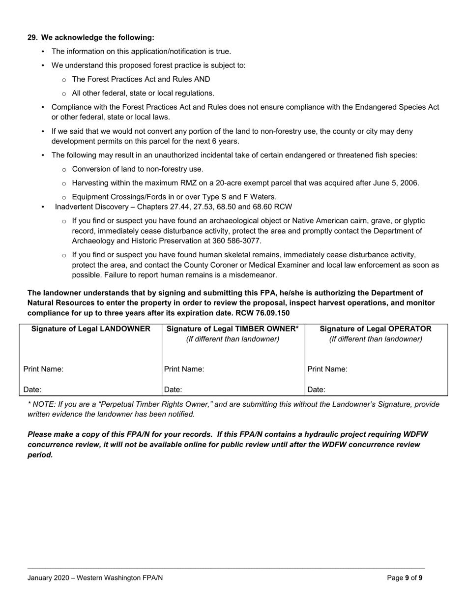 Forest Practices Application / Notification - Western Washington - Washington, Page 9