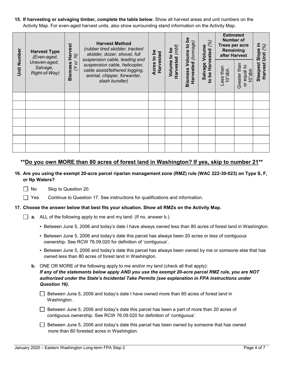 Long-Term Forest Practices Application Step 2 - Resource Protection Strategies - Eastern Washington - Washington, Page 4