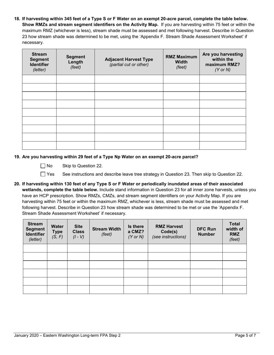 Long-Term Forest Practices Application Step 2 - Resource Protection Strategies - Eastern Washington - Washington, Page 5