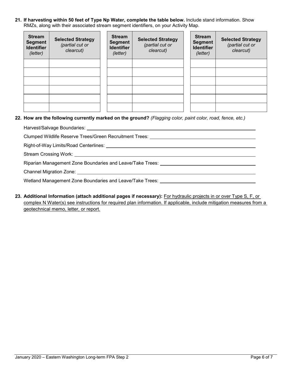 Long-Term Forest Practices Application Step 2 - Resource Protection Strategies - Eastern Washington - Washington, Page 6