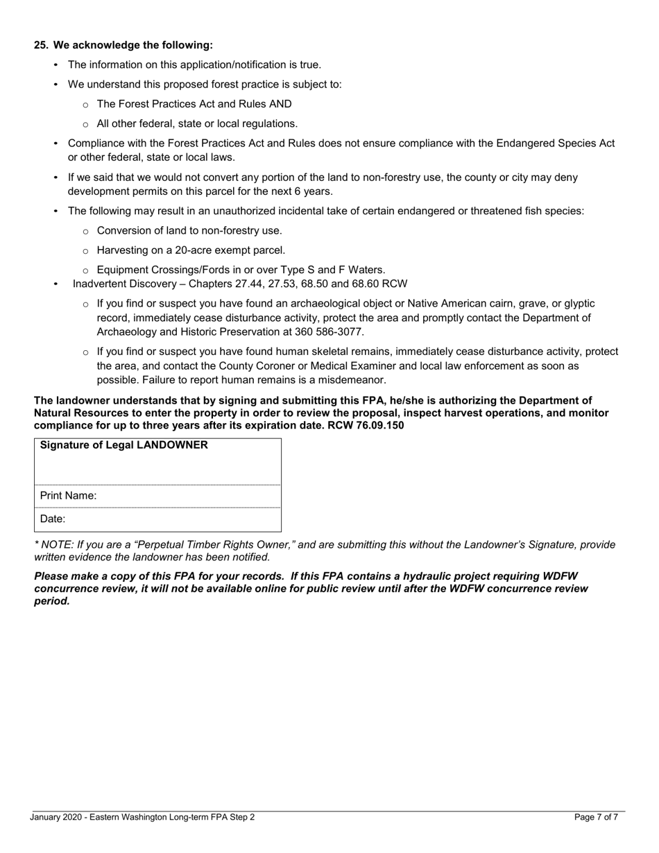 Long-Term Forest Practices Application Step 2 - Resource Protection Strategies - Eastern Washington - Washington, Page 7