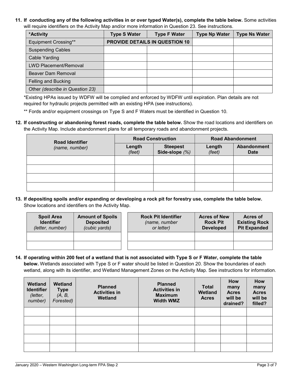 Long-Term Forest Practices Application Step 2 - Resource Protection Strategies - Western Washington - Washington, Page 3