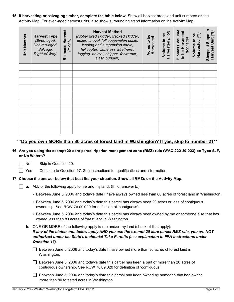 Long-Term Forest Practices Application Step 2 - Resource Protection Strategies - Western Washington - Washington, Page 4