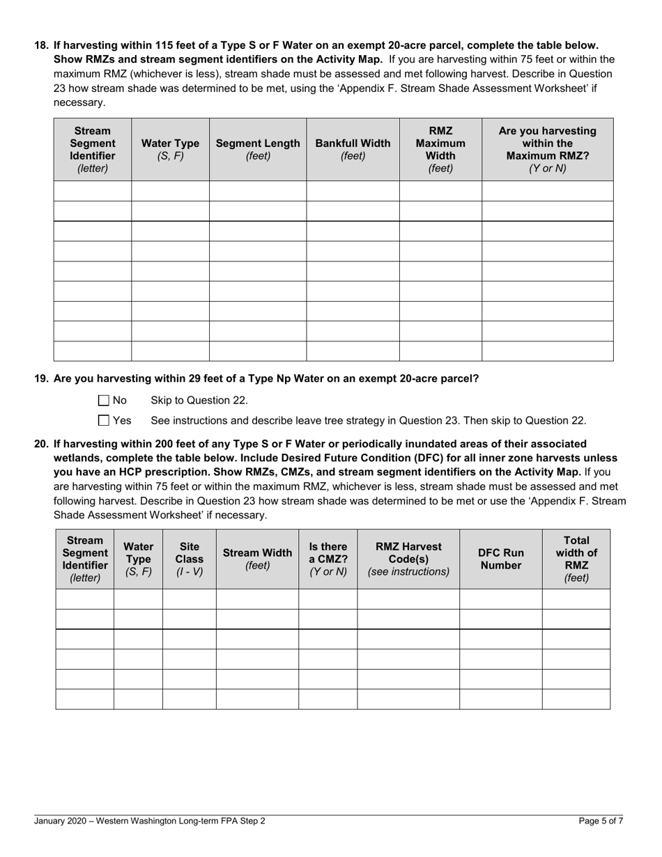 Long-Term Forest Practices Application Step 2 - Resource Protection Strategies - Western Washington - Washington, Page 5