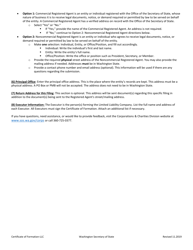 Certificate of Formation - Limited Liability Company - Washington, Page 2