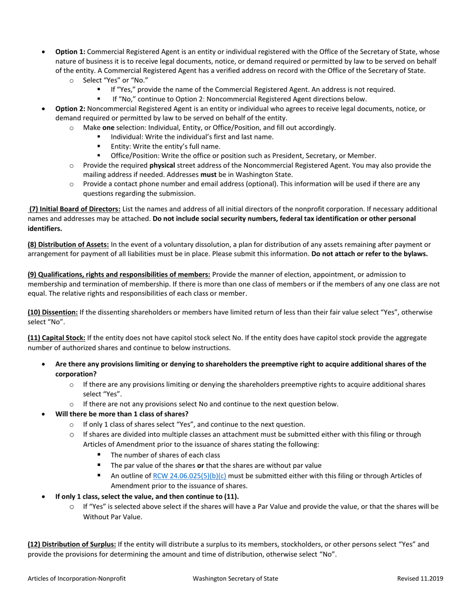 Articles of Incorporation - Washington Nonprofit Corporation Miscellaneous and Mutual - Washington, Page 2