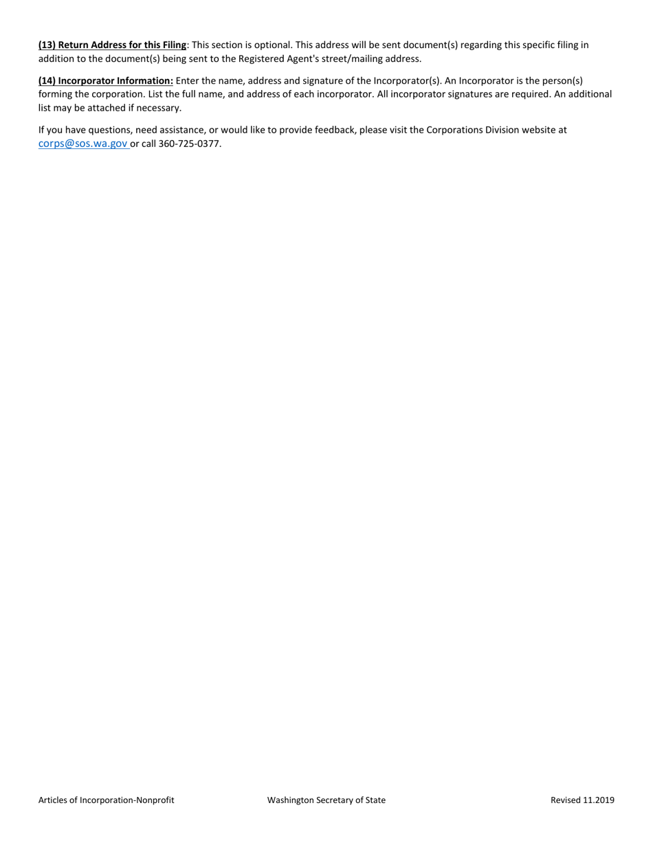 Articles of Incorporation - Washington Nonprofit Corporation Miscellaneous and Mutual - Washington, Page 3