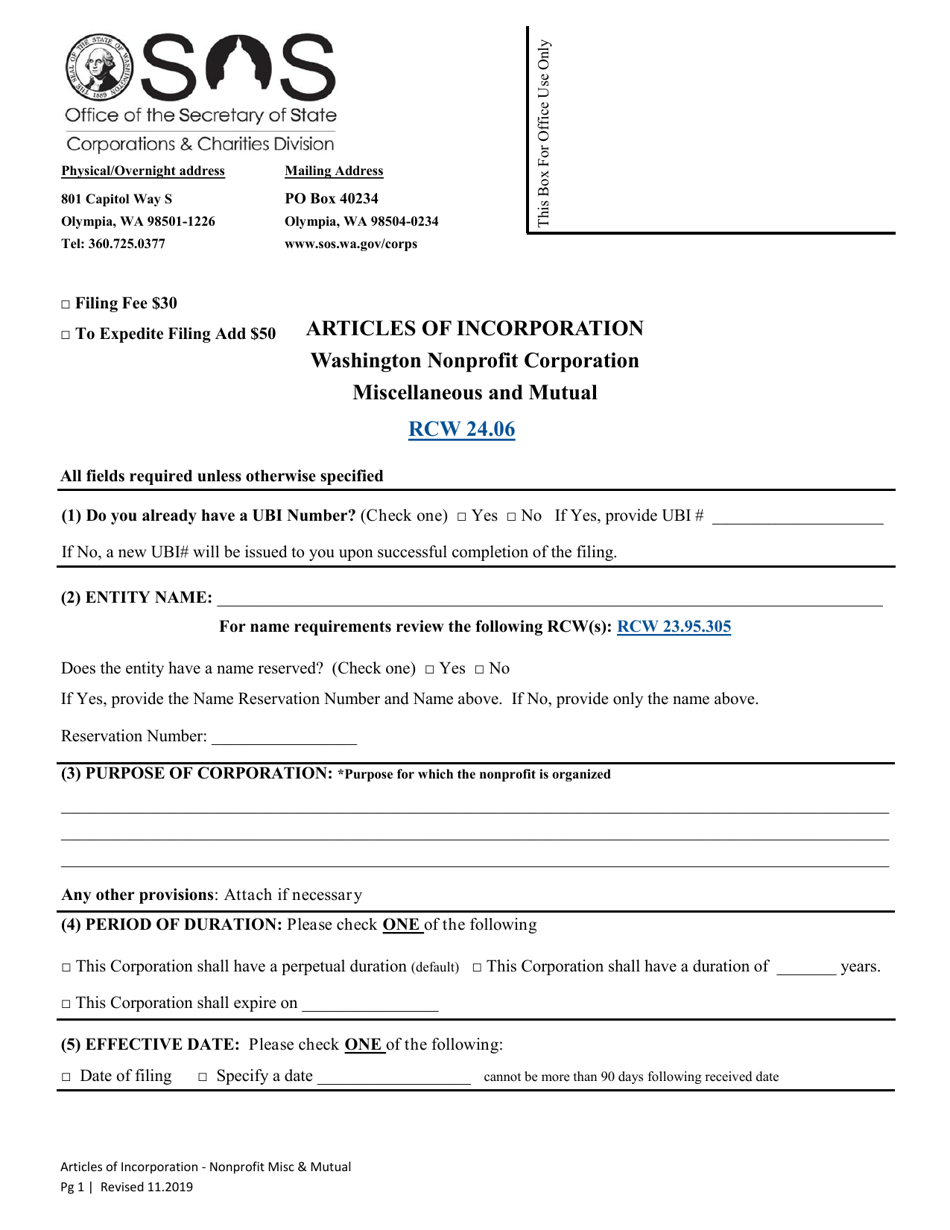 Articles of Incorporation - Washington Nonprofit Corporation Miscellaneous and Mutual - Washington, Page 4