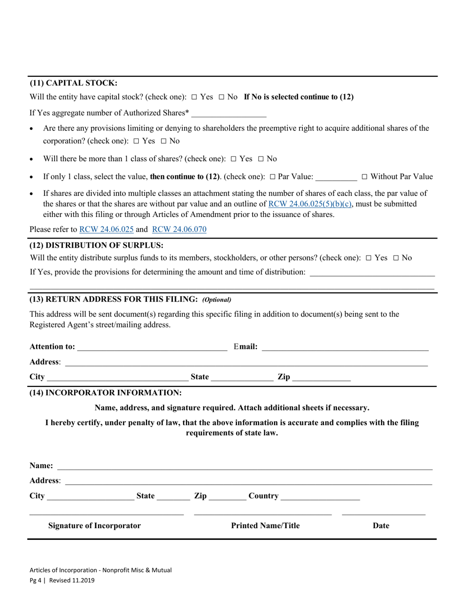 Articles of Incorporation - Washington Nonprofit Corporation Miscellaneous and Mutual - Washington, Page 7