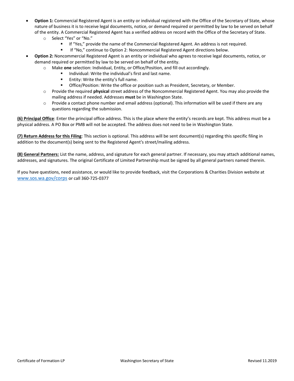 Certificate of Limited Partnership - Washington, Page 2