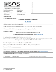 Certificate of Limited Partnership - Washington, Page 3
