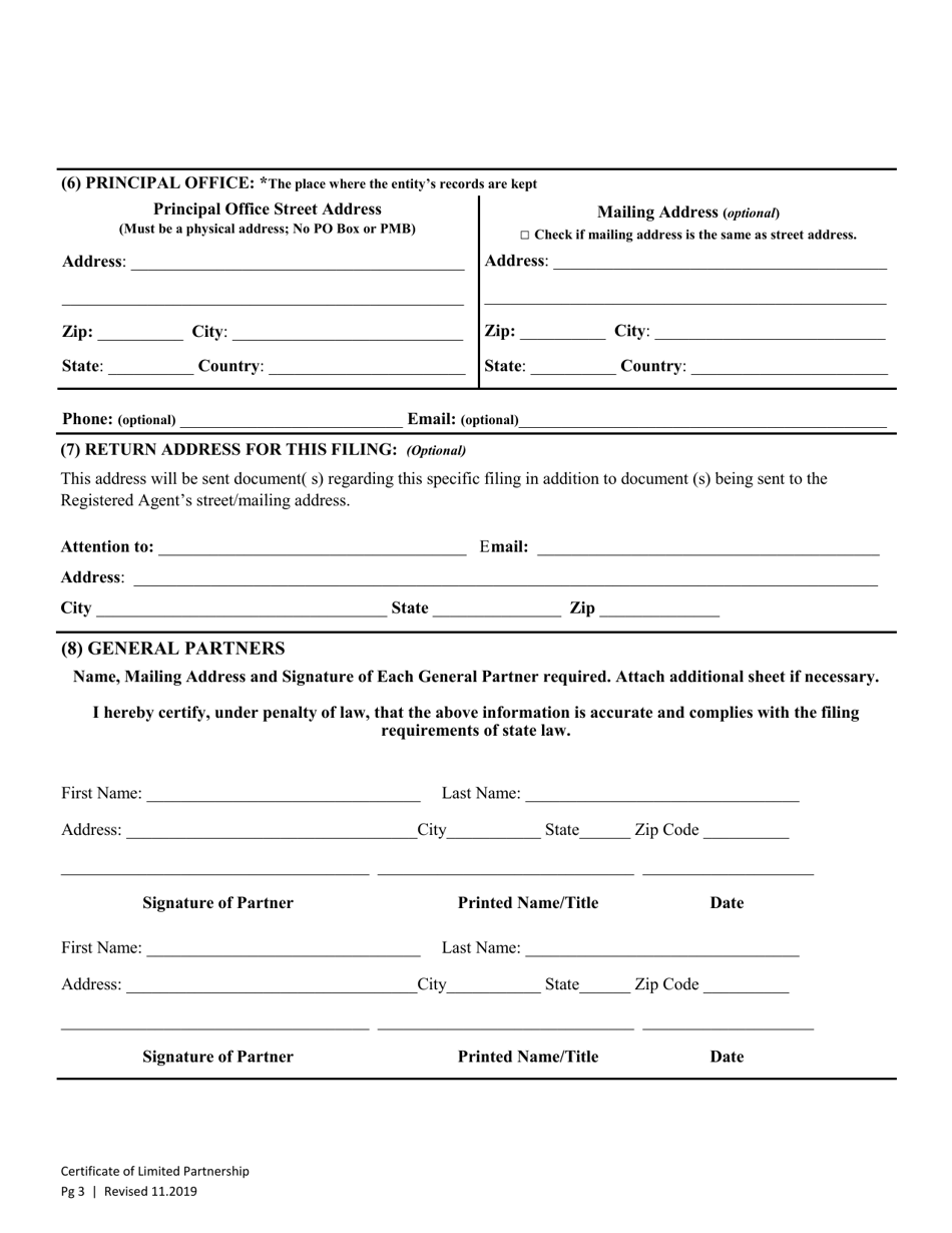 Certificate of Limited Partnership - Washington, Page 5