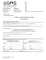 Certificate of Limited Liability Partnership - Washington, Page 3