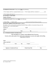 Certificate of Limited Liability Partnership - Washington, Page 5