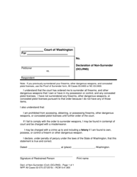 Document preview: Form WPF All Cases02-070 Declaration of Non-surrender (Dclrns) - Washington