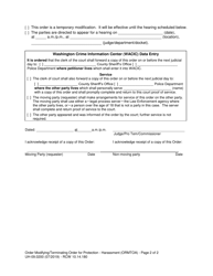 Form UH-09.0200 Order Modifying/Terminating Order for Protection &quot; Harassment - Washington, Page 2