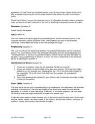 Instructions for Form WPF DV-8.010 Application for Order to Enforce or Refuse to Enforce Canadian Domestic Violence Protection Order (Apercp) - Washington, Page 2