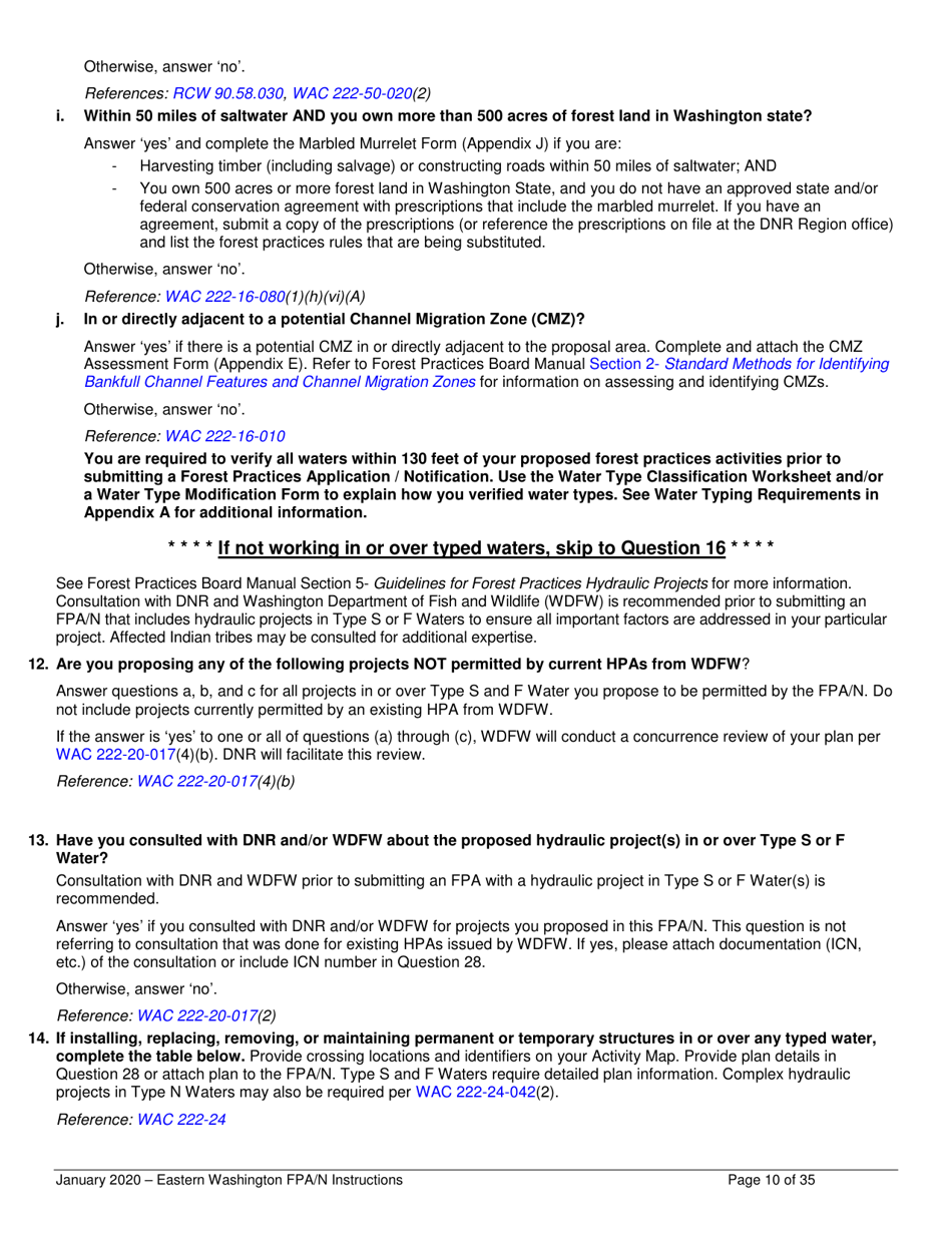 Forest Practices Application / Notification Instructions - Eastern Washington - Washington, Page 10