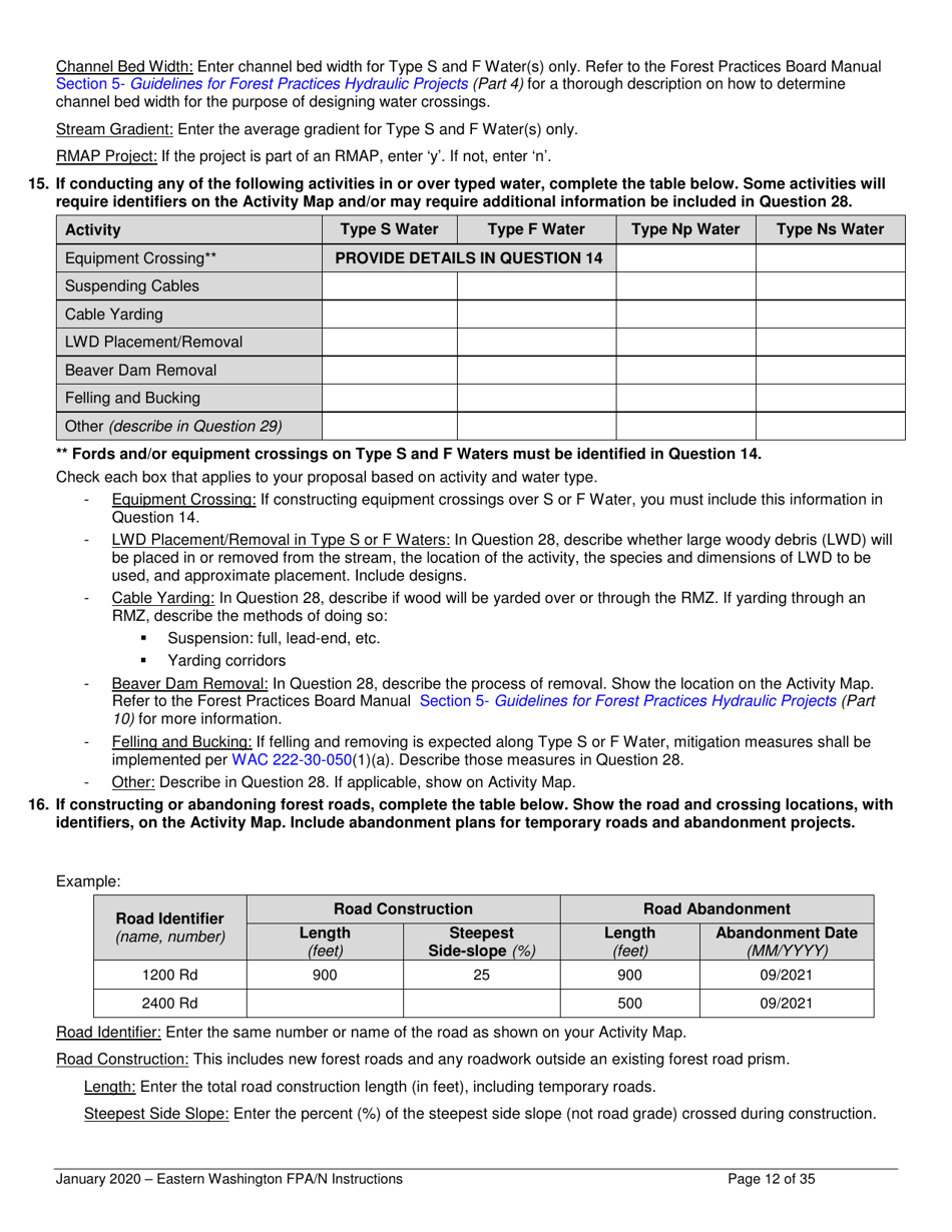 Forest Practices Application / Notification Instructions - Eastern Washington - Washington, Page 12