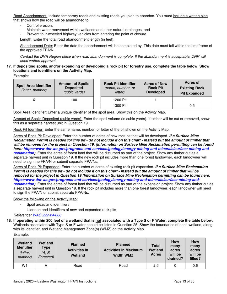 Forest Practices Application / Notification Instructions - Eastern Washington - Washington, Page 13