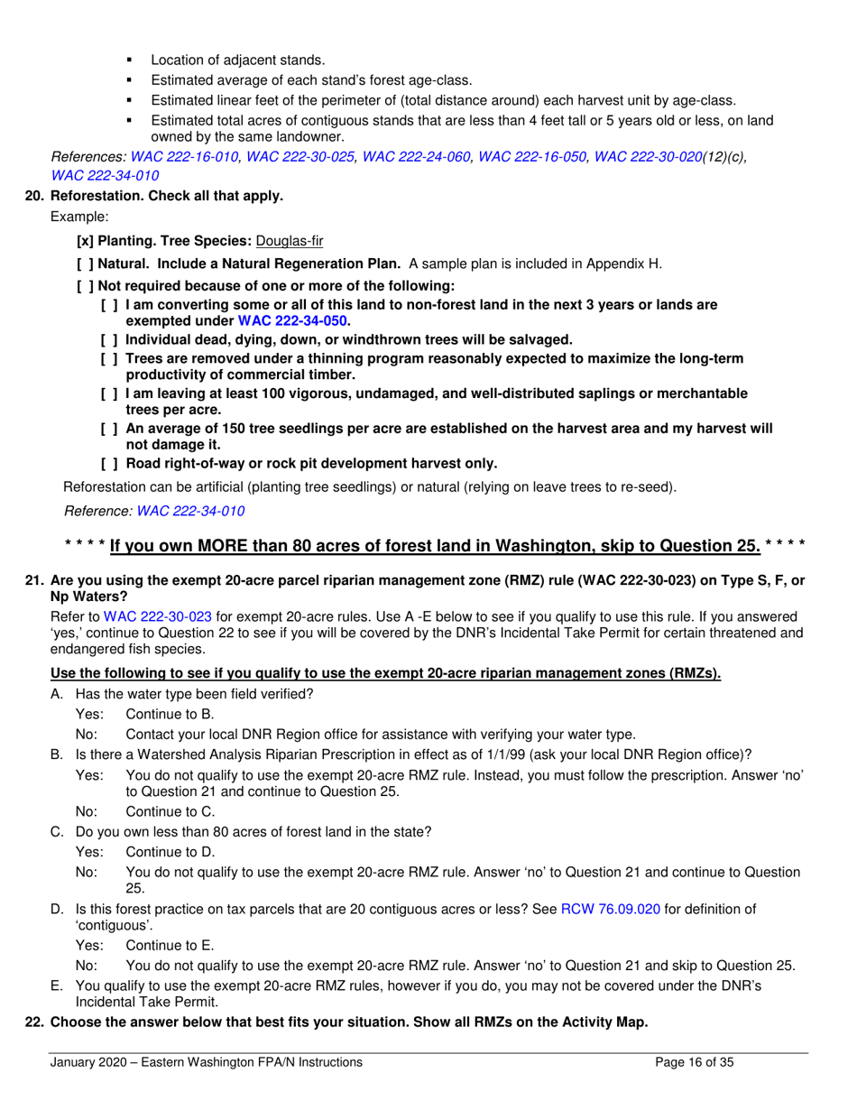 Forest Practices Application / Notification Instructions - Eastern Washington - Washington, Page 16