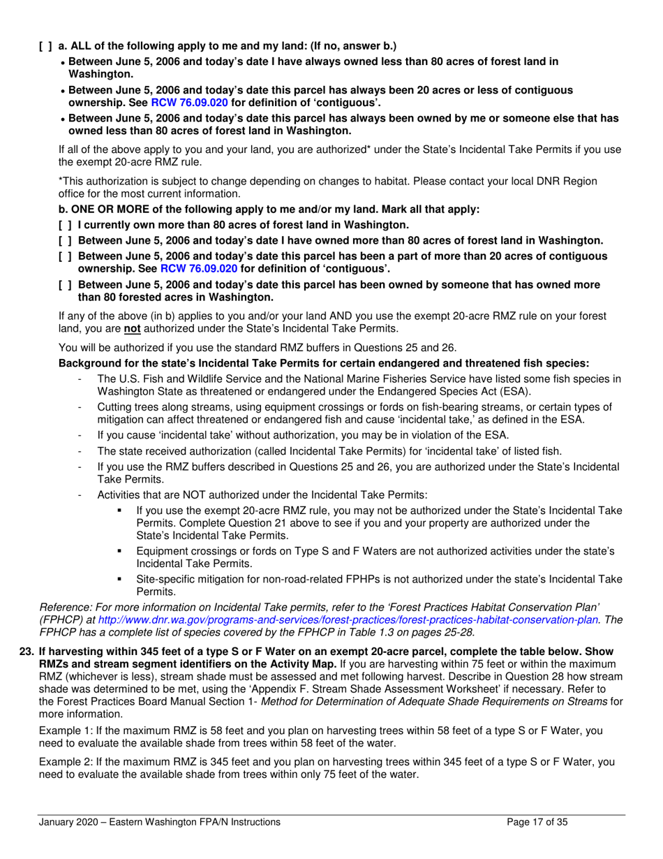 Forest Practices Application / Notification Instructions - Eastern Washington - Washington, Page 17