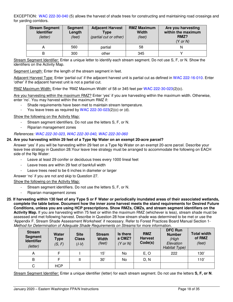Forest Practices Application / Notification Instructions - Eastern Washington - Washington, Page 18
