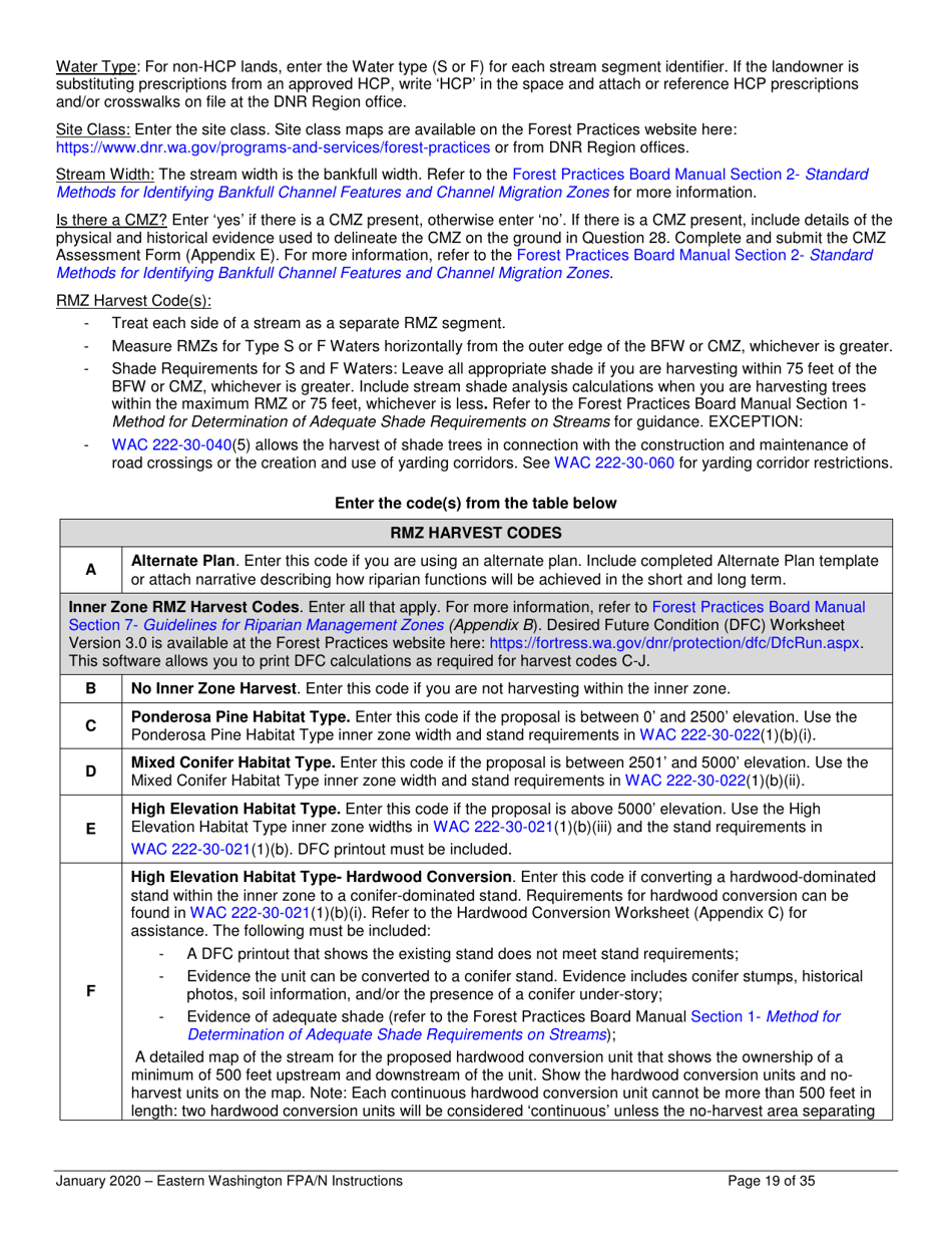 Forest Practices Application / Notification Instructions - Eastern Washington - Washington, Page 19