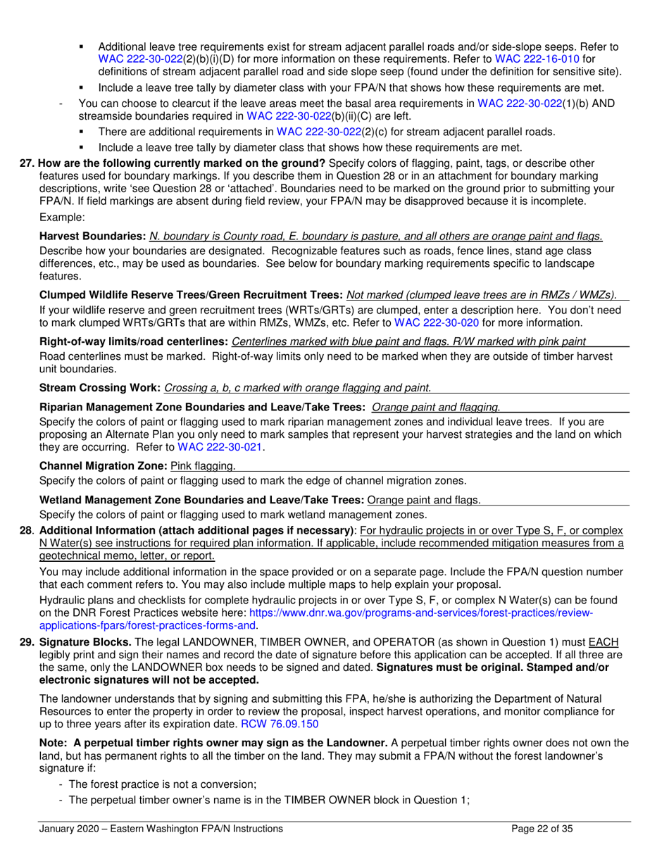 Forest Practices Application / Notification Instructions - Eastern Washington - Washington, Page 22
