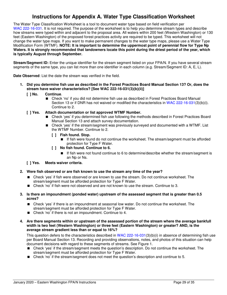 Forest Practices Application / Notification Instructions - Eastern Washington - Washington, Page 29