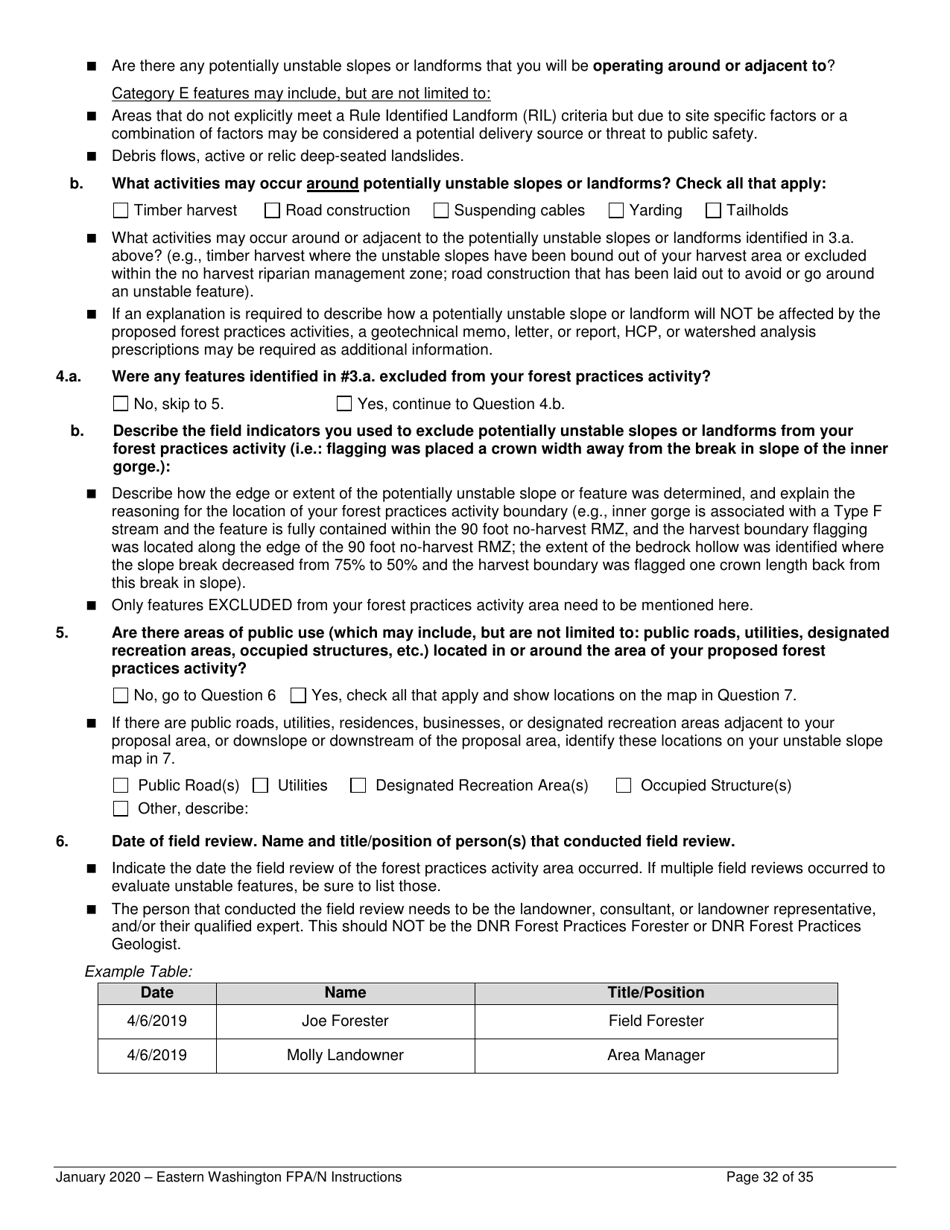 Forest Practices Application / Notification Instructions - Eastern Washington - Washington, Page 32