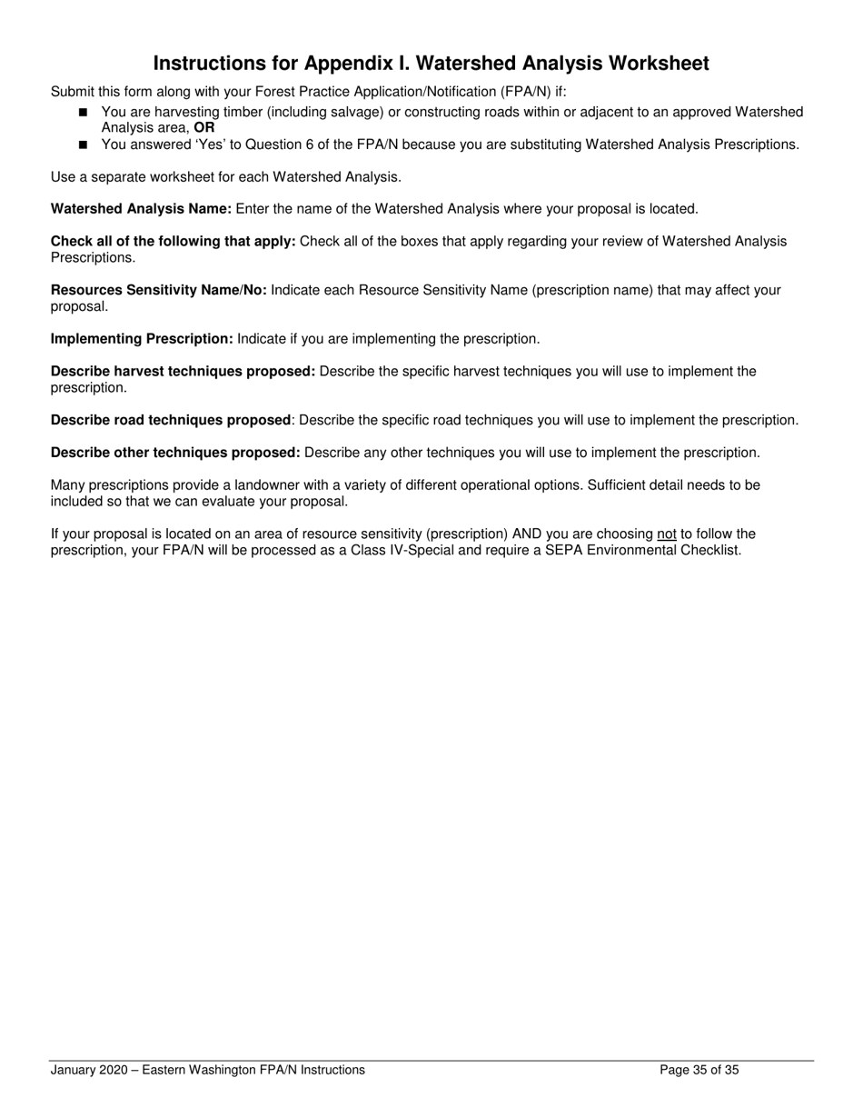 Forest Practices Application / Notification Instructions - Eastern Washington - Washington, Page 35